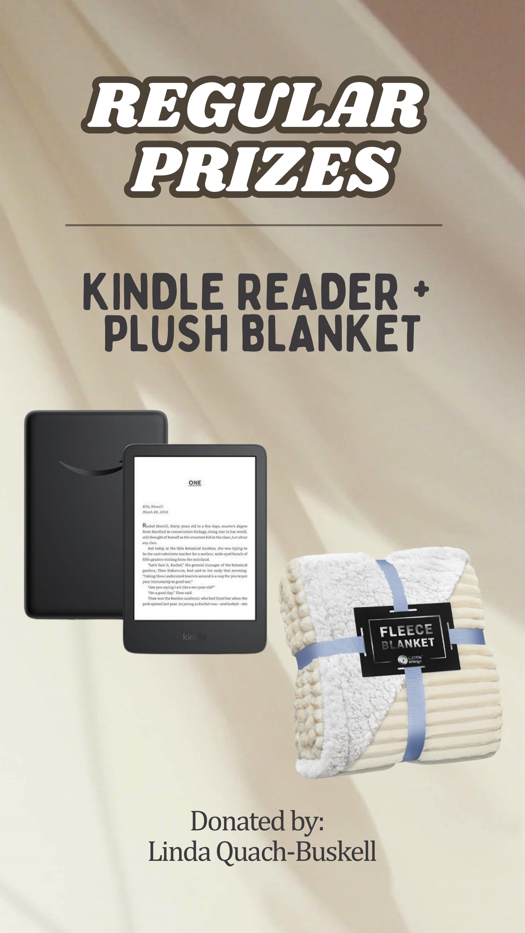 Kindle Reader + Plush Blanket